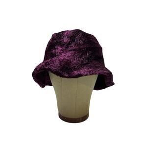 Vintage Liz Claiborne Bucket Hat Purple Chenille Taiwan